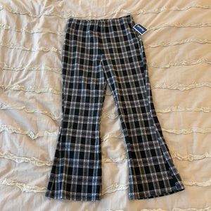 Plaid Cropped Flare Pants NWT